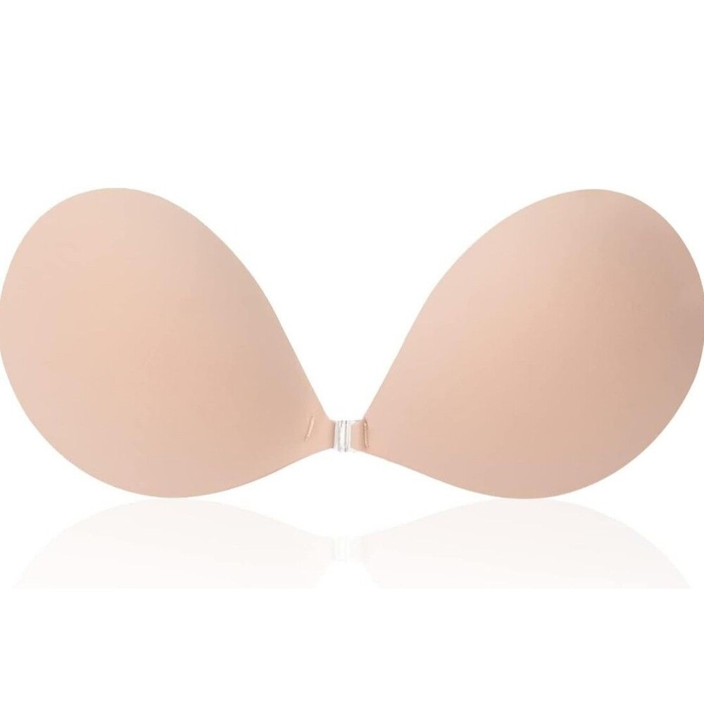 Awant Strapless Sticky Bra Invisible Silicone Adhesive Bra Backless Nude,Size:C